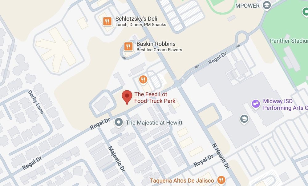 Map to Lefty’s Bar and Grill, 153 Regal Drive, Hewitt TX